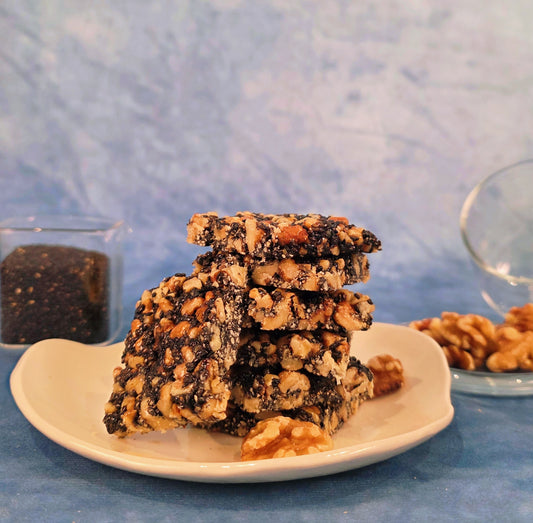 Keto Black Sesame Walnut Squares