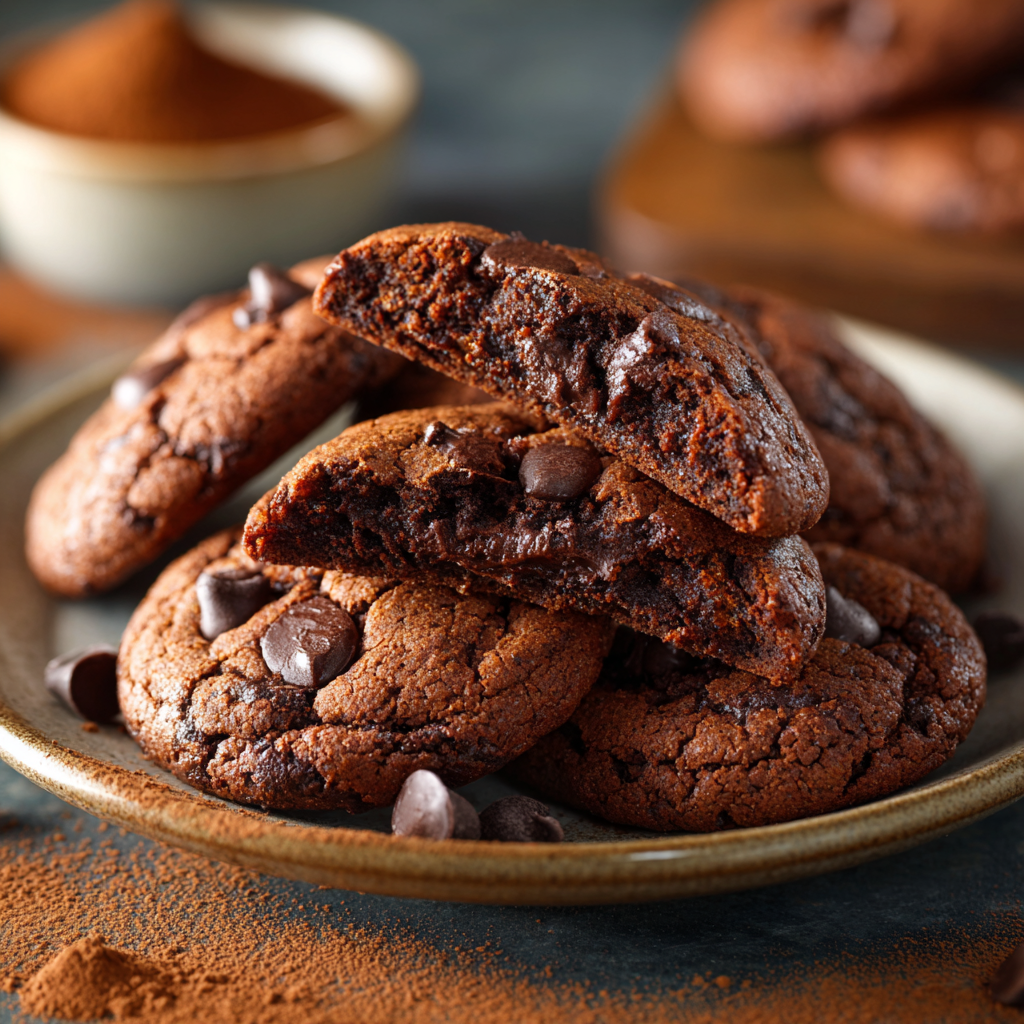 Keto Double Chocolate Chip Cookies