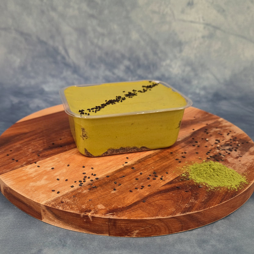Matcha + Black Sesame Keto Box Cake